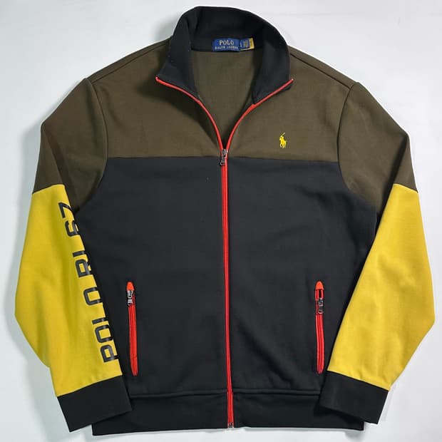 폴로 랄프로렌 컬러블록 스웻 집업