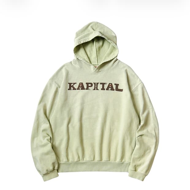 (2) 캐피탈 플리스 후드 스웨트셔츠 스피크이지 캐피탈 Pt 민트