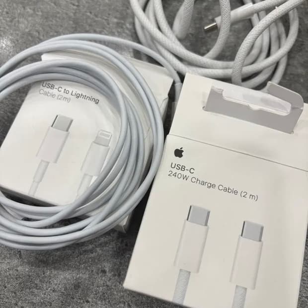 <2개일괄>애플 정품 USB-C 라이트닝 케이블 2m+240W 케이블2m
