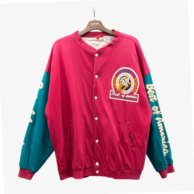 USA VINTAGE 하키 스타디움 바시티 자켓 레트로 프린팅 레터링