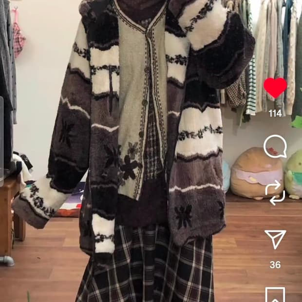 코모레비빈티지 핑크브라운 모리걸 코디세트