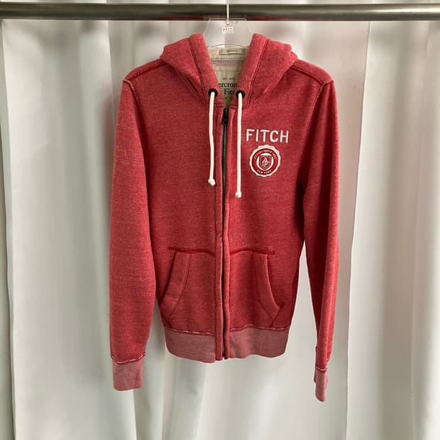 아베크롬비 레드 후드집업 S