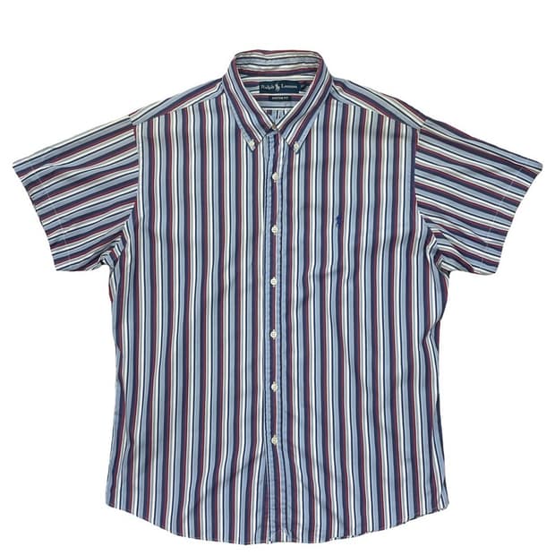 POLO BY RALPH LAUREN 블루+레드 반팔셔츠 XL