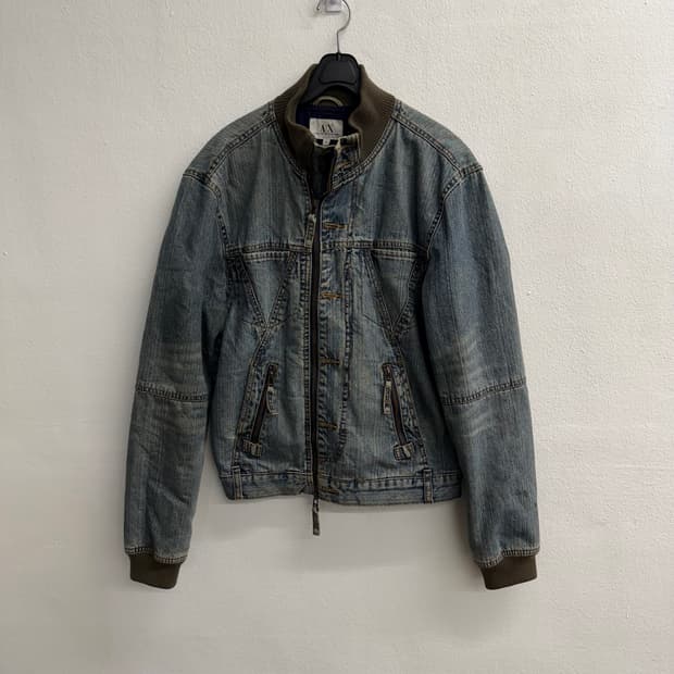 알마니 익스체인지 AX 투웨이 데님 블루종 자켓 S
