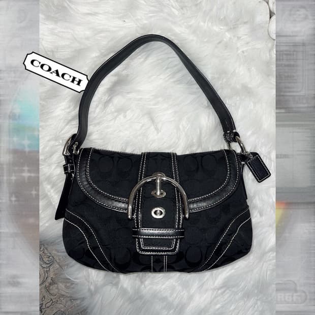 코치 블랙 스티치 숄더백