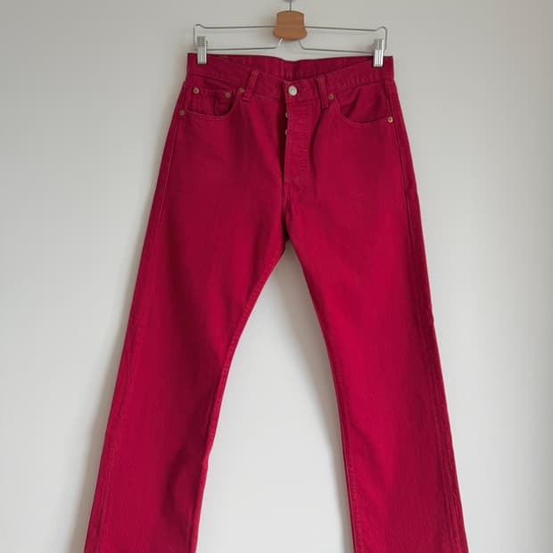 올드 리바이스(Levi's) 501 레드 데님팬츠