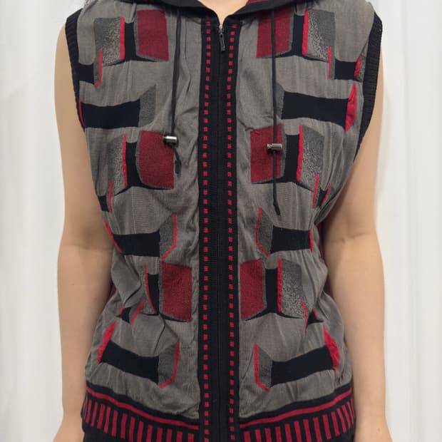 hiroko bis hood twoway vest zipup