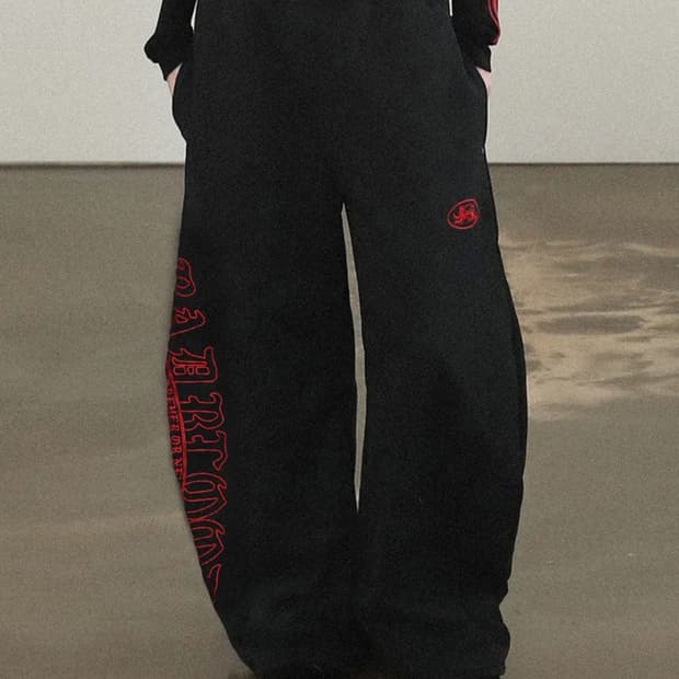 배드블러드 미스틱 캡슐 2way 커브드 조거 트라우져 블랙/레드