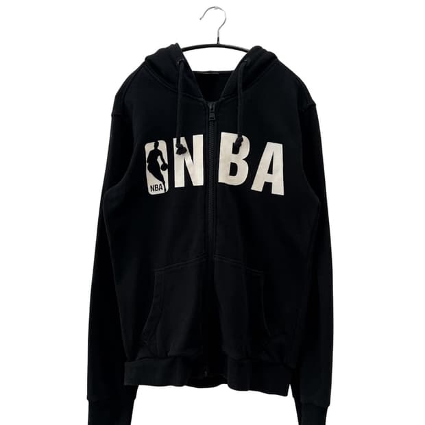 (M) NBA 로고 프린팅 후드집업 블랙
