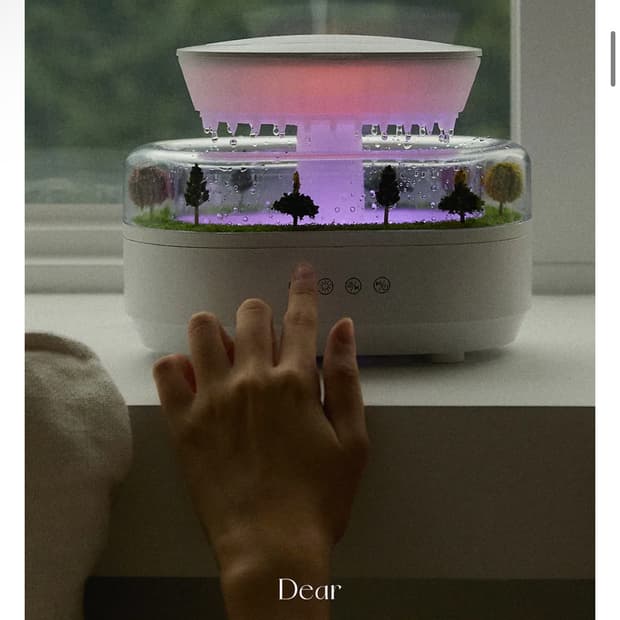 빗소리 asmr 무드등 가습기