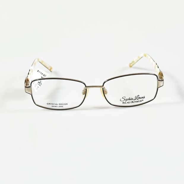 SOPHIA LOREN 슬림 스퀘어 메탈 프레임 빈티지 안경