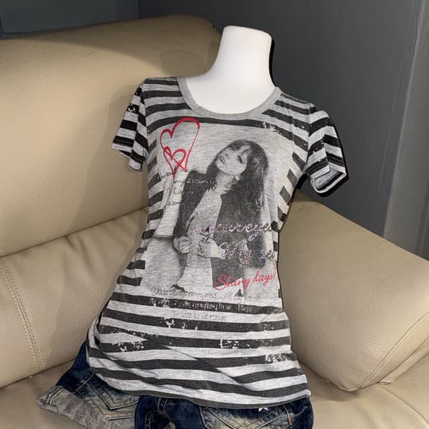 girl printing stripe pattern top