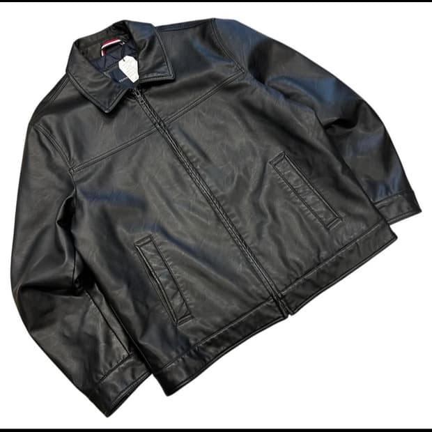 Tommy Hilfiger 23FW 가죽 자켓 블랙 L