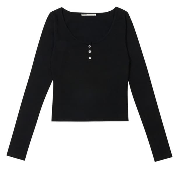 보헤미안 서울 베이직 라운드 버튼 롱슬리브 m