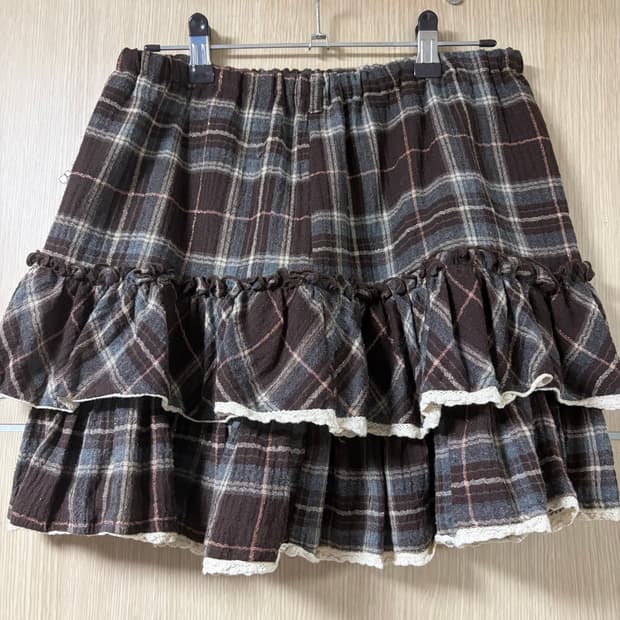 빈티지 라떼색감 브라운 캉캉 프릴 스커트