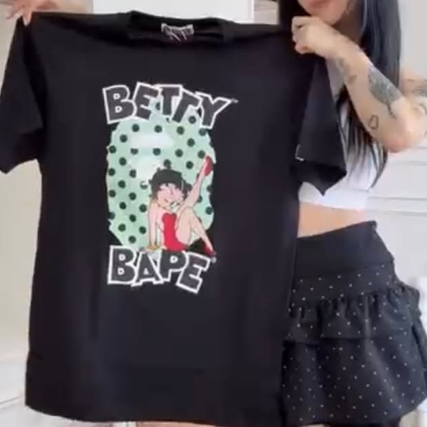 Betty boop bape 콜라보 티셔츠
