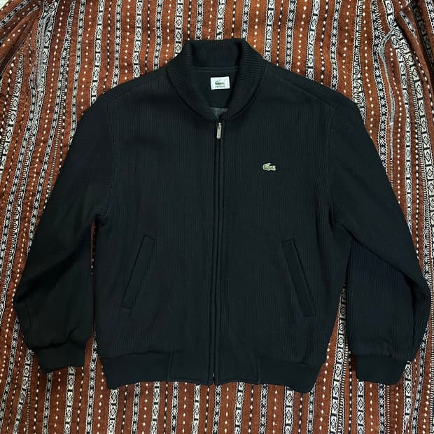 라코스테 블랙 니트 집업 가디건