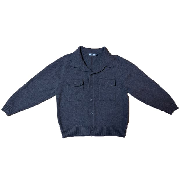 유니클로 U라인 브라운 차콜색 가디건 XL