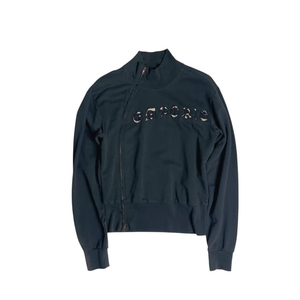 Emporio armani 코튼 져지 레터링 집업 자켓