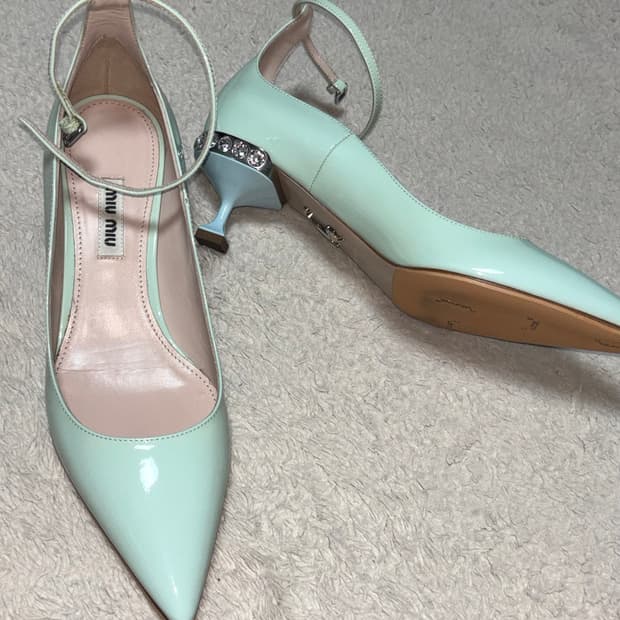 미우미우 민트 힐 구두 37
