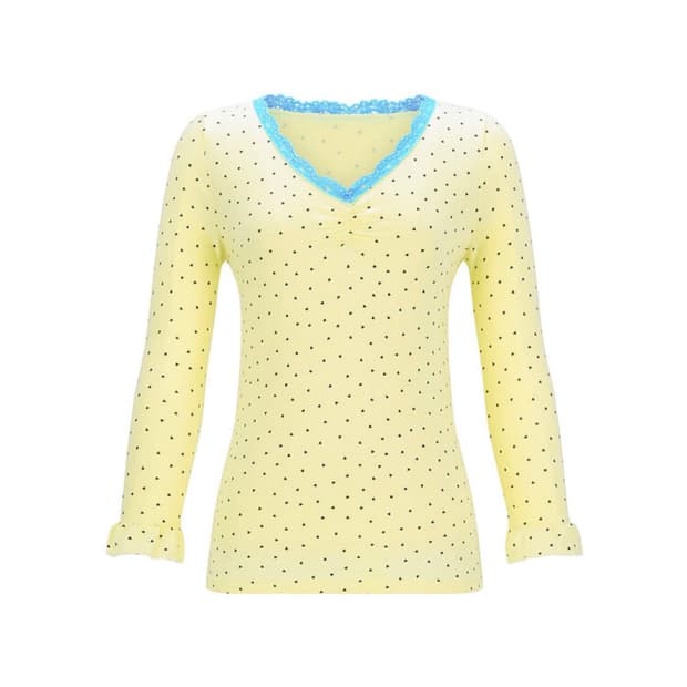 [F.E.E.S] mini heart lace top (lemon)