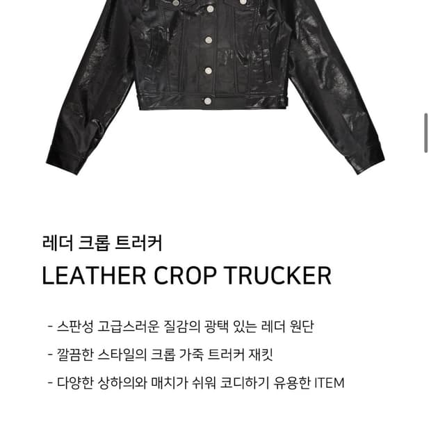 오디너리 홀리데이 레더 크롭 트러커 자켓
