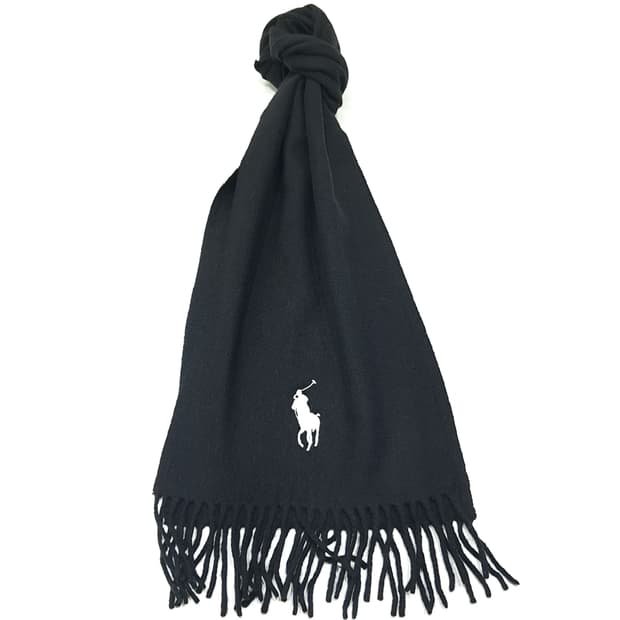 MX481 폴로 00s 이태리판 울 빅포니 블랙 머플러 목도리