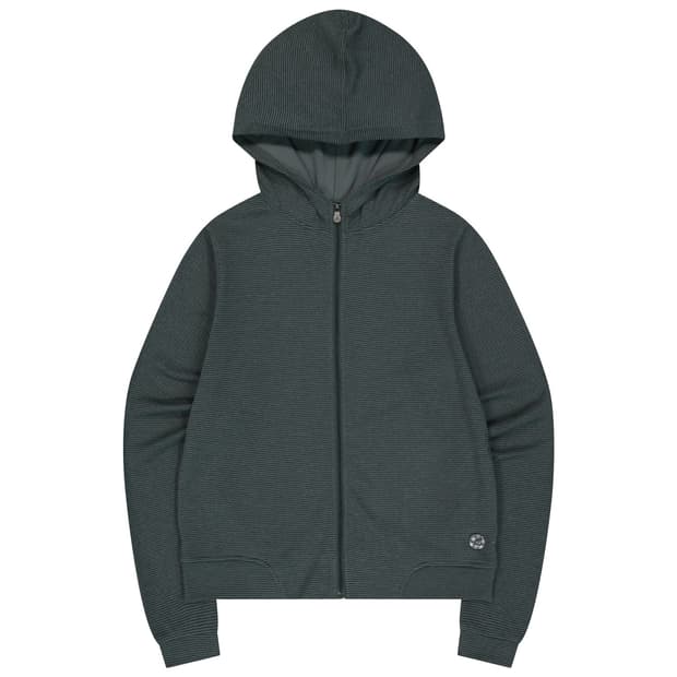 038 STRIPE ZIP-UP CHARCOAL