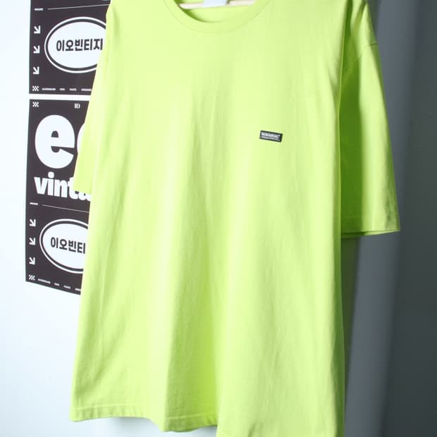 (XL-2XL) 노매뉴얼 반팔 티셔츠 빅사이즈 노랑 그래픽-H32825