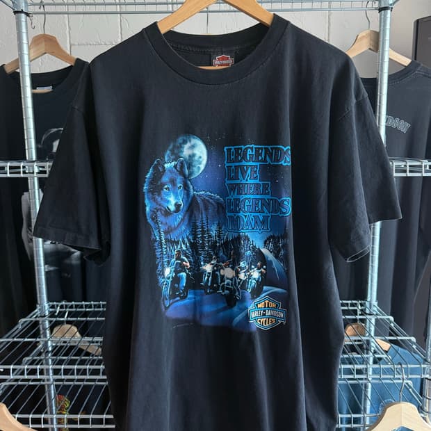 1991 Made in USA 할리데이비슨 Wolf 티셔츠
