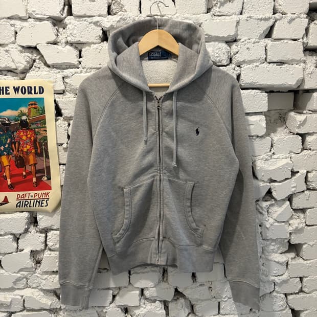 90s 폴로 빈티지 그레이 후드집업