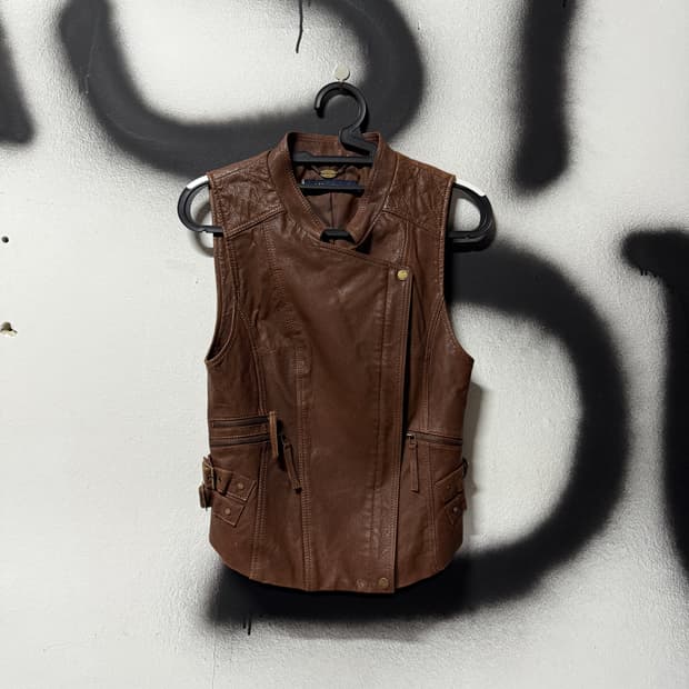 VTG 빈티지 100% 쉽스킨 양가죽 크롭 베스트