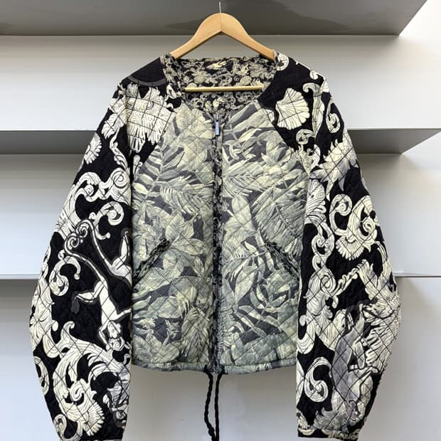 빈티지 팜트리 정글 퀼티드 자켓