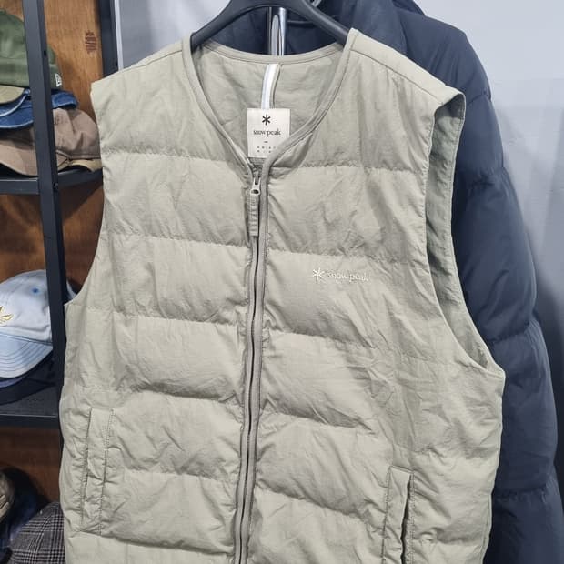 스노우피크)) 경량 오리털 남성용 조끼 베이지 100~105