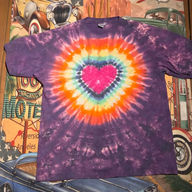 하트 타이다이 티셔츠