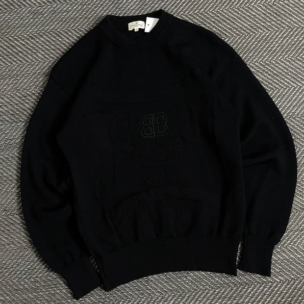 90s 발렌시아가 아카이브 빅로고 미니멀 니트y 2872