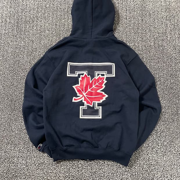 빈티지9. 챔피온 캐나다 토론토 UNIV. 네이비 후드집업 스웻 후디