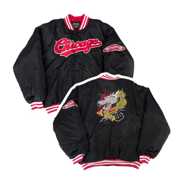 90s 시카고 용자수 올드스쿨 바시티 점퍼 자켓