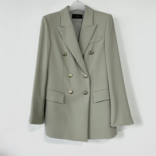 타임 TIME 로고 버튼 울 블레이저