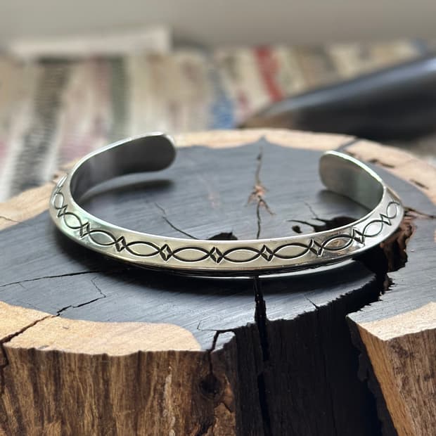 [네이티브 아메리칸]Roger skeets 나바호 실버 뱅글 커프