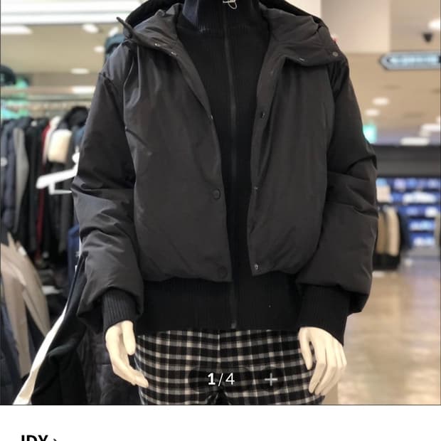 JDX 여성 겨울 다운후드 점퍼 블랙