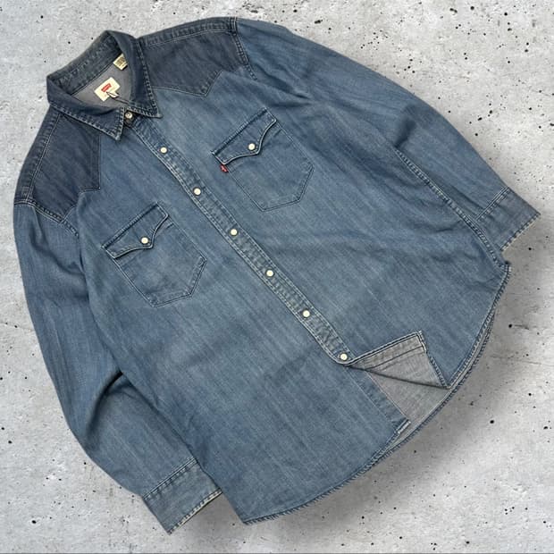 [XL] 리바이스 데님 웨스턴 셔츠 청남방