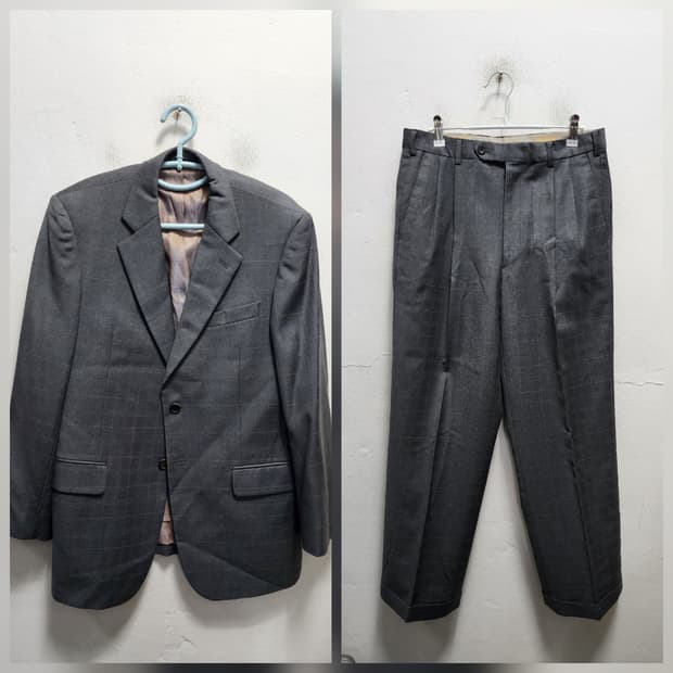 90s 빈티지 제냐 원단  wool 수트셋업