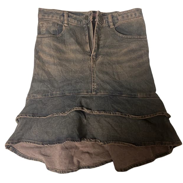 빈티지 데님 프릴 스커트