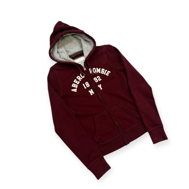 아베크롬비 피치 후드집업 버건디 