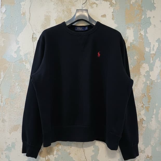 폴로 랄프로렌 블랙 레드포니 맨투맨 L/G