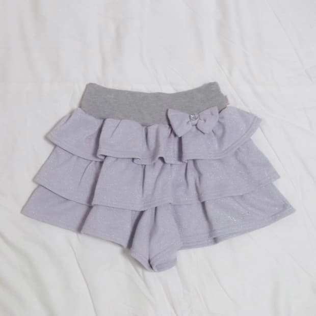 히메갸루 큐빅 리본 캉캉 프릴 미니스커트 일본 빈티지 로리타