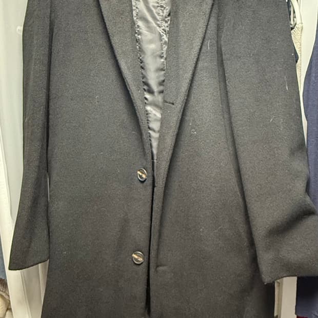 EVERYWHERE 24/7 블랙 울 캐시미어 코트