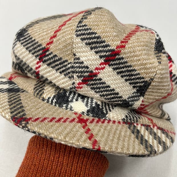 버버리 울 체크 베레모 