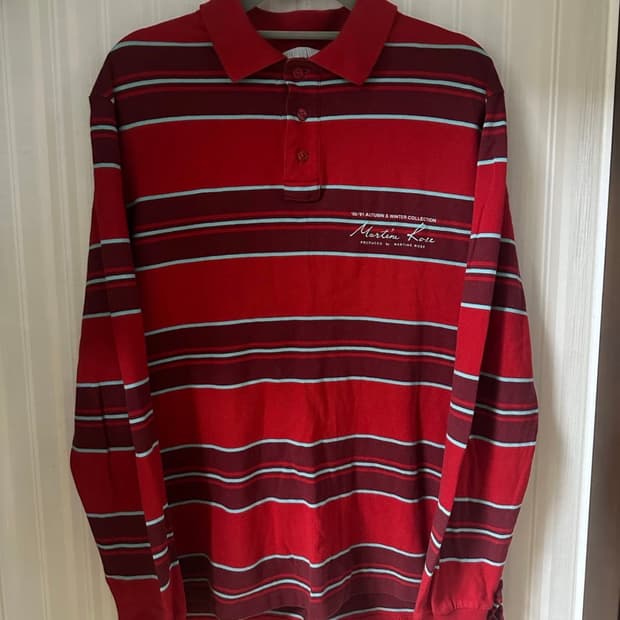 마틴로즈 스트라이프 티 레드 M